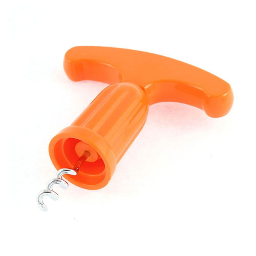 plastic T-shape wine opener corscrew